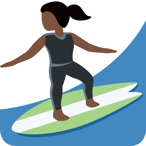 Woman Surfing: Dark Skin Tone