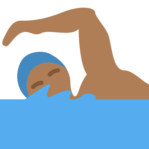 Man Swimming: Medium-dark Skin Tone