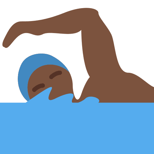 Man Swimming: Dark Skin Tone