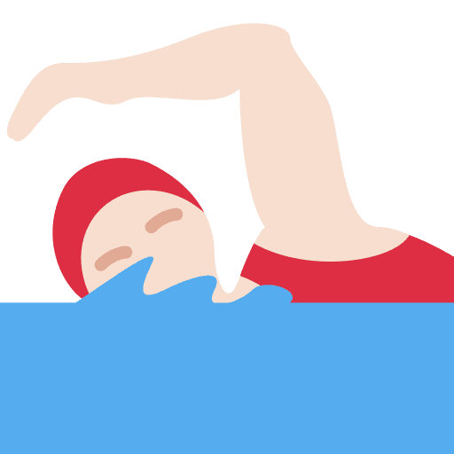 Woman Swimming: Light Skin Tone