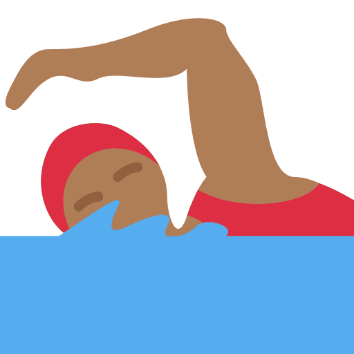 Woman Swimming: Medium-dark Skin Tone