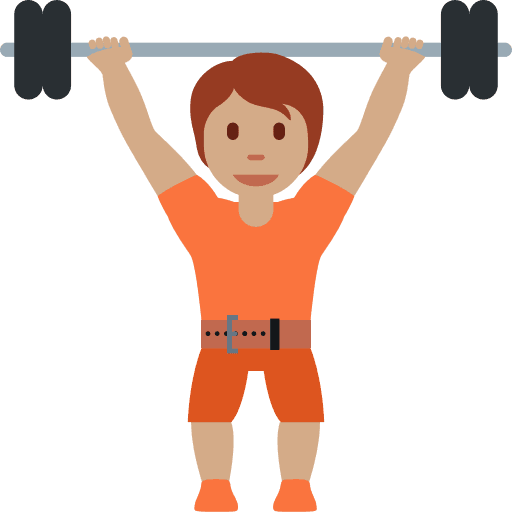 Person Lifting Weights: Medium Skin Tone